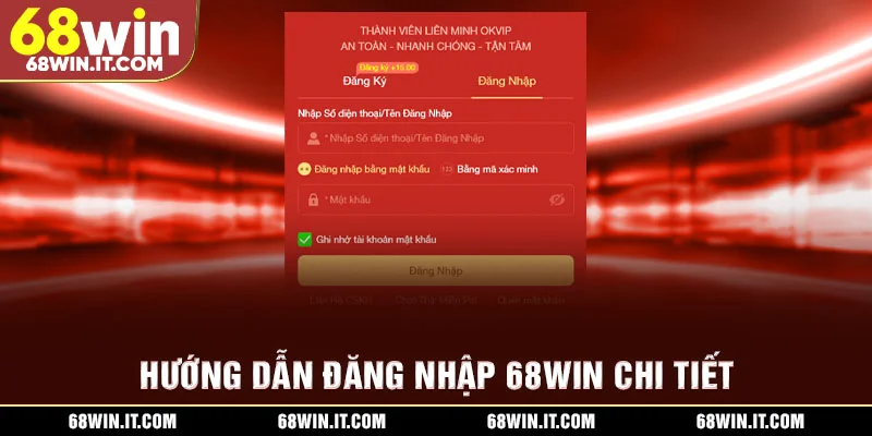 Hướng dẫn đăng nhập 68WIN chi tiết